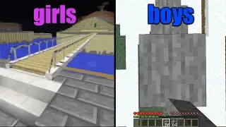 How boys and girls making bridge in Minecraft