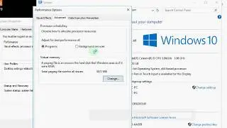 How to Set Up Virtual Memory from Hard Drive  on Windows 10
