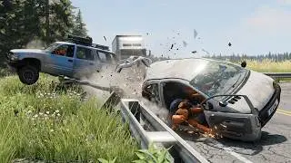 BeamNG Drive - Realistic Car Crashes | Dangerous Driving #18