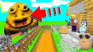 7 HACKS de CONSTRUCCIÓN SEGURA contra POU MUTANTE en MINECRAFT