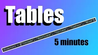 Tables | 5 Minute Roblox Studio Scripting Tutorial Part 46