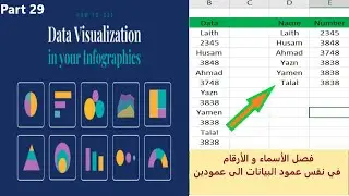 Data visualization Part 29| Clean Column Names & Number | فصل الأسماء و الأرقام في نفس عمود البيانات