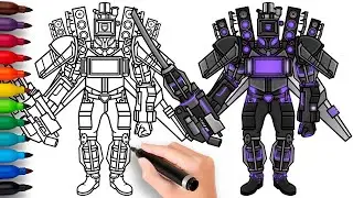 COMO DIBUJAR a UPGRADED TRI-TITAN CAMERAMAN | Skibidi Toilet Wars - fácil y rápido dibujo