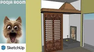 HOW TO DO POOJA ROOM ONLY DEFAULT TOOL 😍 THIS IS SIMPLE METHOD AND EASYWAY 😍 BY USING SKETCHUP 😍