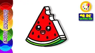 WATERMELON Drawing: How to Draw WATERMELON EASY for Beginners | ENJOY DRAWING