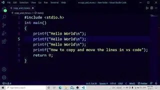 How to copy and move line in VS Code (Copy and move line up and down)