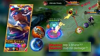 MOSCOV ABUSE!!! | BRUNO BEST BUILD AND EMBLEM MLBB - Master Bodak