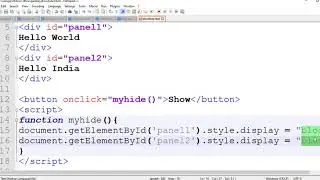 Show and Hide any Html Element using JavaScript - javascript tutorial
