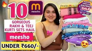 Latest MEESHO Kurta & Kurti Set Haul 😍| Start ₹157🤯| Rakhi & Teej Special | Meesho Haul #meesho