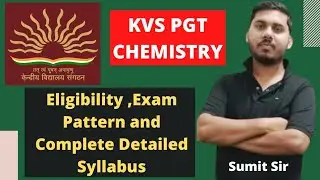 KVS PGT CHEMISTRY || SYLLABUS || 2021