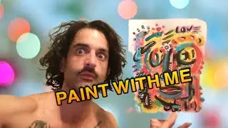 Painting 3 drawings at a time, expressionist, colorful, cheerful technique. Pop/Art Brut style.