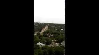 БУК едет по дороге в Снежном 17.07.2014