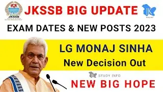 JKSSB Exam Calander New Decision | JKSSB New Posts 2023 Update | JKSSB Class Iv Posts 2023 Update