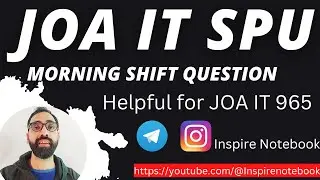 JOAIT SPU Mandi, Morning Batch Answer Key | JOAIT 965 Sample Paper