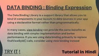 DATA BINDING : Layout & Binding Expression | PART 2 | Android Development | IN HINDI