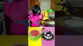Ice cream challenge! Watermelon vs chocolate cookie cake 