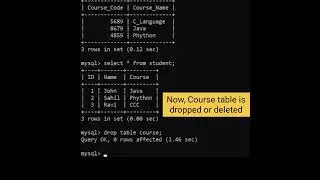 SQL- Diffrence between drop table & truncate table | #shorts #sql #database