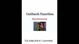 callback function in javascript #shorts #callbacks