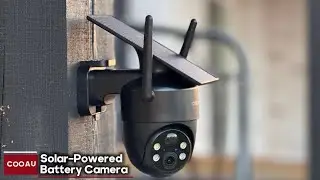 COOAU Solar 2K Security Camera with 360° View & AI Detection | Wireless Outdoor Surveillance Camera