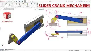 ☑️Slider crank mechanism design in SolidWorks | Solidworks Tutorial