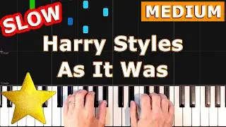 ✅ Harry Styles - As It Was - SLOW MEDIUM Piano Tutorial