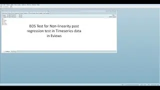 Performing BDS test to check for nonlinearity in timeseries regression in Eviews
