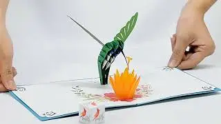 Ruby Throated Hummingbird 3D Pop Up Card | Cutpopup