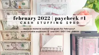 cash envelope stuffing | sinking funds | february 2022 paycheck#1 | low income