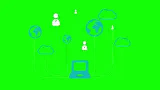 Data cloud transfer icon green screen | animated icon green screen