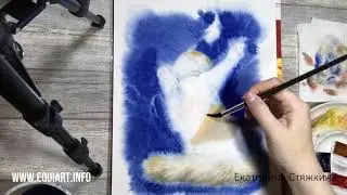 Кошка акварелью / Watercolor cat