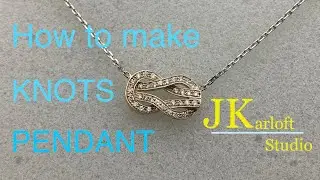 HOW TO MAKE GOLD PENDANT With DIAMONDS IN THE FROM OF KNOTS (WHITE GOLD 18K)