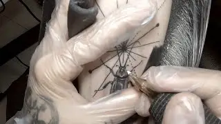 Cockroach Oriental Brush Tattoo | Time Lapse | Normal Speed