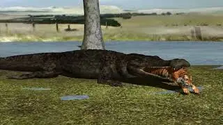 Don't Swallow Endangered Animals!   Crocodile vs Tiger HD Vore Animation