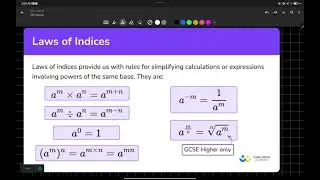 Laws of Indices