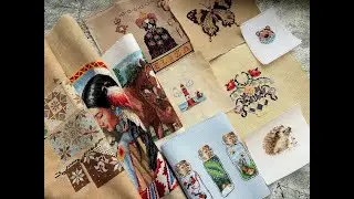 Мой рулон с вышивками:) и готовая работа Dimensions “Guardian Spirit”!