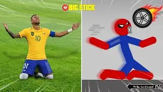 8 Min Real Football vs Stickman | Stickman Dismounting funny moments | Best Falls