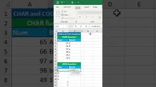 Differences between CHAR and CODE in excel
