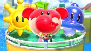 What if Mario Bros use Elephant Fruit, Sunshine Spirte and Blue Cat Bell in Super Mario 3D World