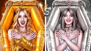 Extreme Makeover from Nerd Gold and Silver Girl to Popular Vampire! How to Become Vampire at Home