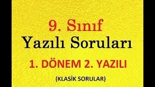 BİYOLOJİ 1.DÖNEM 2. YAZILI - 9.SINIF (KLASİK SORULAR)