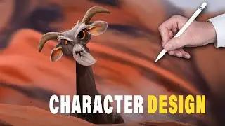 Drawing an animal character design  with procreate iPad Pro