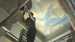 Cloud Ceiling In Gold Color Scheme