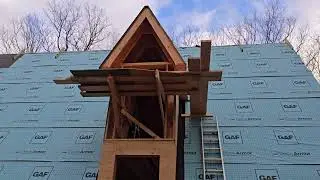 Dormer construction on the aframe!  #aframe #dormer