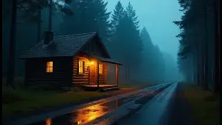 Rainy Night Cabin in the Forest 🌲 | Deep Sleep & Relaxing Sounds