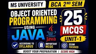 Object Oriented Programming using JAVA  25 MCQS | OOPs & Java |  BJ Scholars