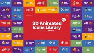3D Animated Icons Library V.2  (After Effects Template)