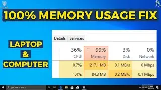 Fix High Memory/RAM Usage in Windows 10 | Reduce High Memory Usage | Fix 100% Memory Usage | Fix Ram