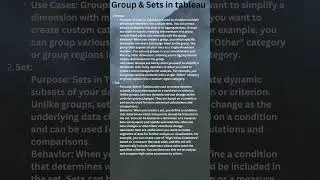 Groups and sets in tableau 