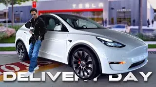 Tesla Model Y Performance Delivery Pick Up Day + Initial Impressions (White)
