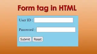Form tag in HTML